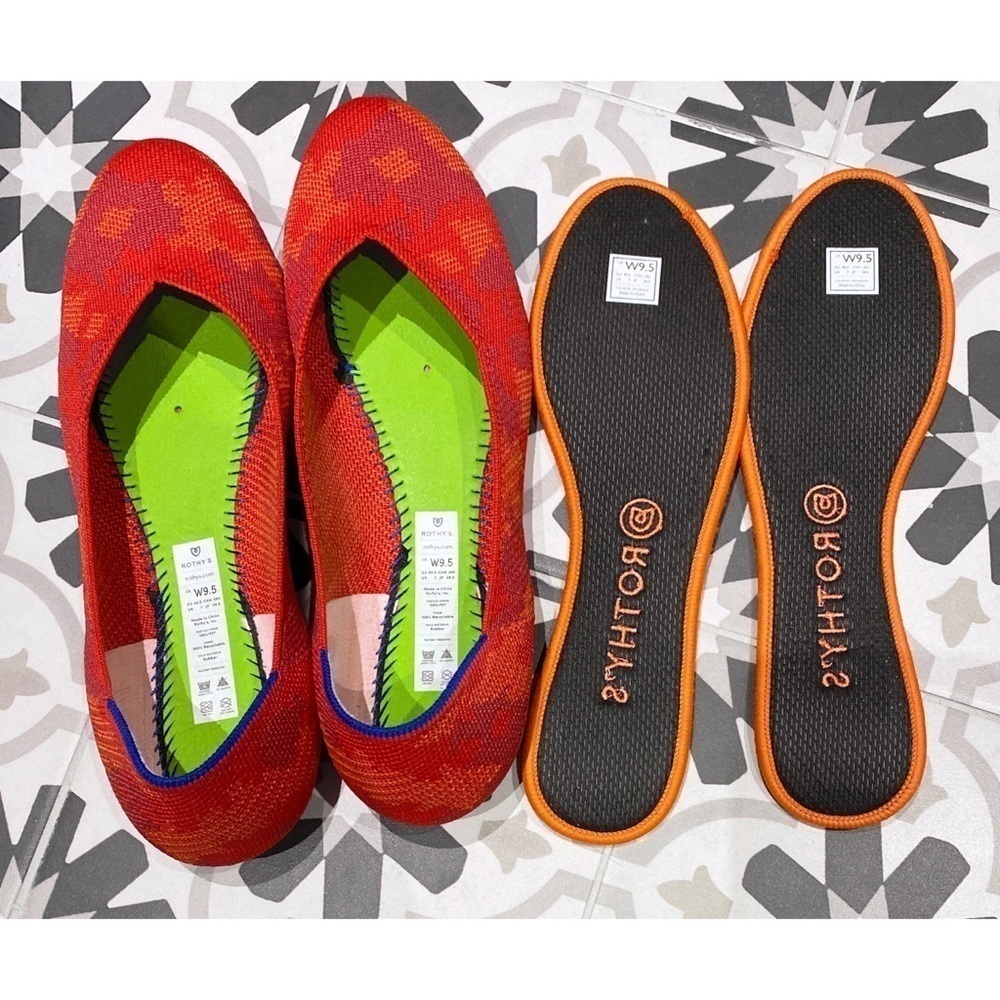 Rothy's Red Botanicamo Rounded Toe Ballet Flats - Picture 6 of 13